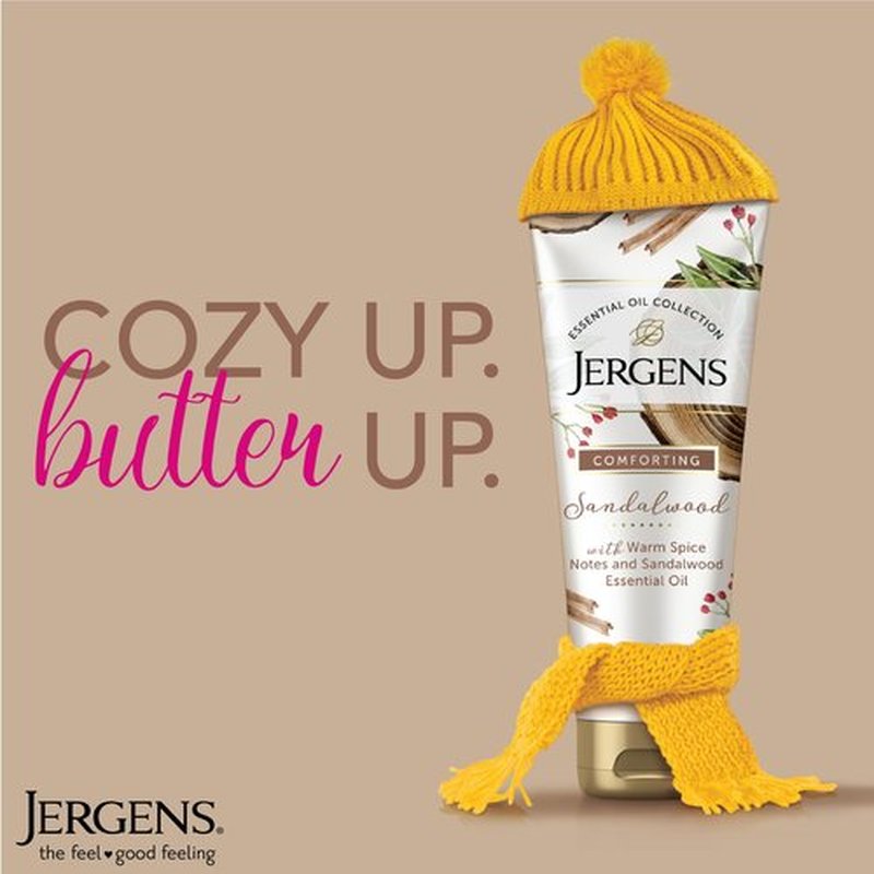 Jergens Sandalwood Body Butter Lotion, Moisturizer Infused with Sandalwood Essential Oil, For All Skin Types, 7 Fluid oz