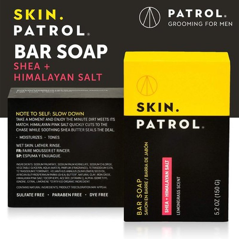 Skin Patrol Shea Butter & Himalayan Salt Bar Soap - Sulfate-Free, Paraben-Free, 5.2 Ounce / 150g - Pack of 3