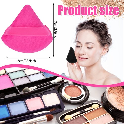 Pimoys 6 Pieces Powder Puff Face Soft Triangle Makeup Puff for Loose Powder Setting Powder, Velour Foundation Sponge Makeup Blender Sponge Beauty Makeup Tool