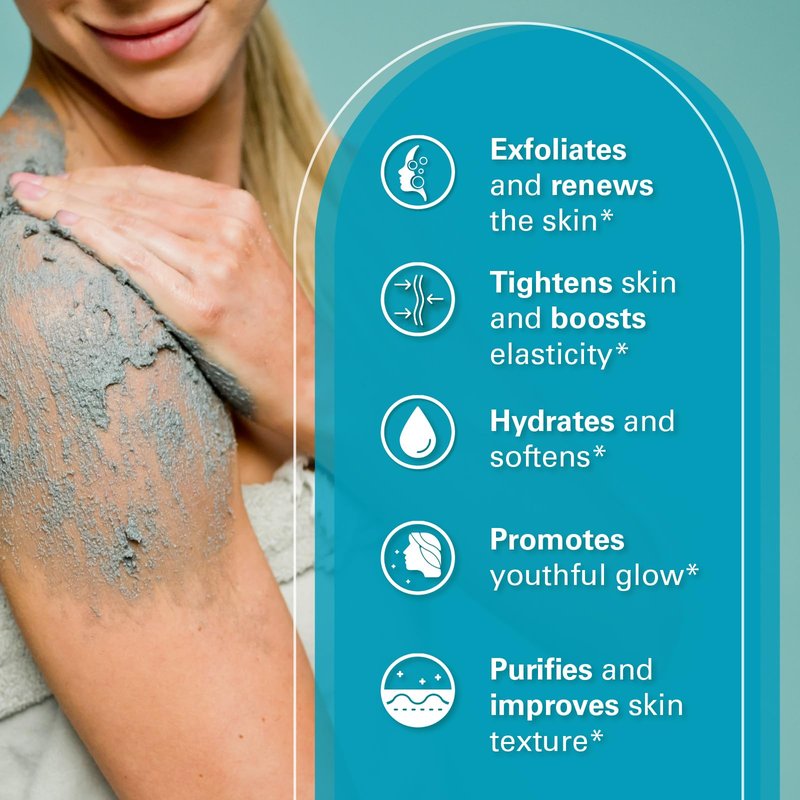 Exfoliating Charcoal Scrub with Collagen & Stem Cells – Salt Scrub for Body Toning, Cellulite, Armpit Detox, and Skin Smoothing for Face, Feet, and Body by M3