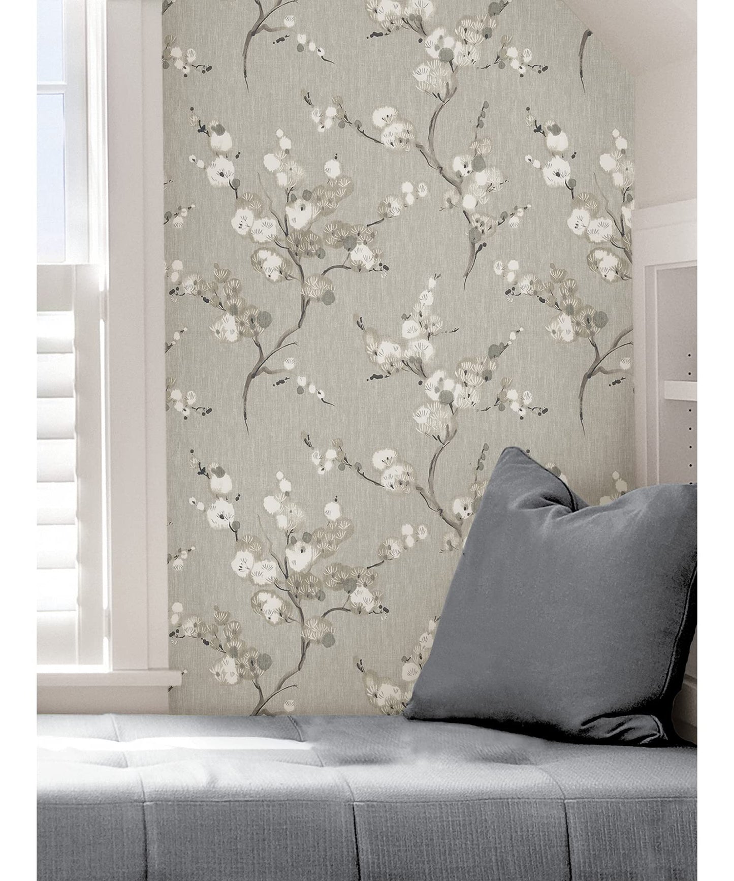 NuWallpaper Grey Mirei Peel & Stick Wallpaper