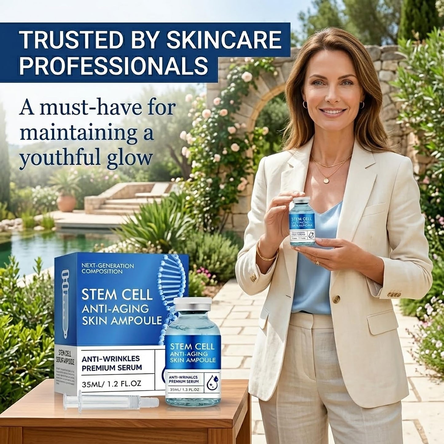 Stem Cell Serum for Face, with Collagen Formula, for a Youthful Glow
