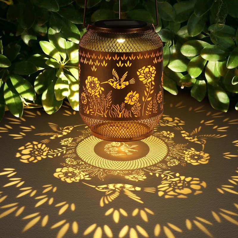 Solar Lanterns Outdoor Waterproof Christmas Birthdays Gifts for Women Mom Grandma Butterfly Garden Decor Metal Hanging Solar LED Lights for Patio(Hummingbird)