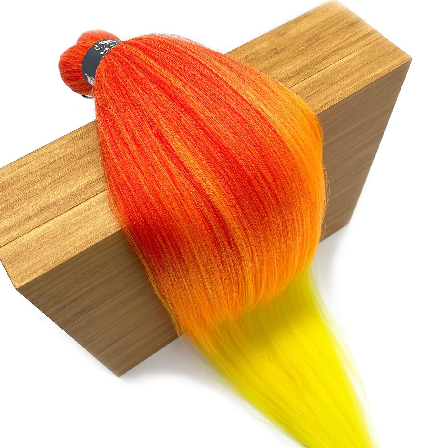 UPruyo Red Orange Yellow Ombre Braiding Hair Pre Stretched Kanekalo Colored Braiding Hair Extensions for Braiding Box Braids Prestretched Pre Sectioned Braiding Hair Ombre 26 inch