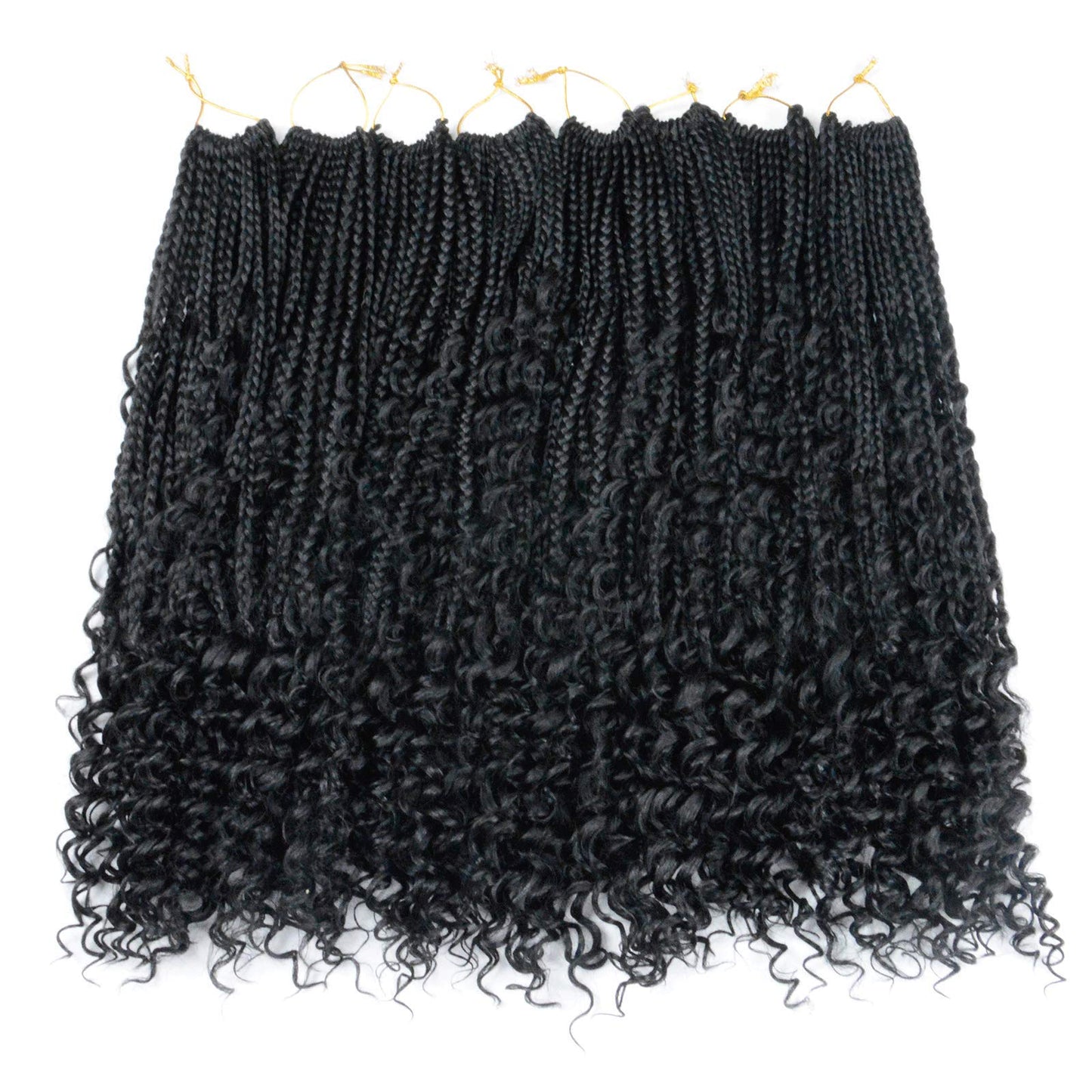 LMZIM Bohemian Box Braids Crochet Hair- 20 Inch Curly Ends,8 Packs Goddess Box Braids Crochet Hair,Boho Crochet Box Braids Synthetic Braiding Hair Extensions for Black Women