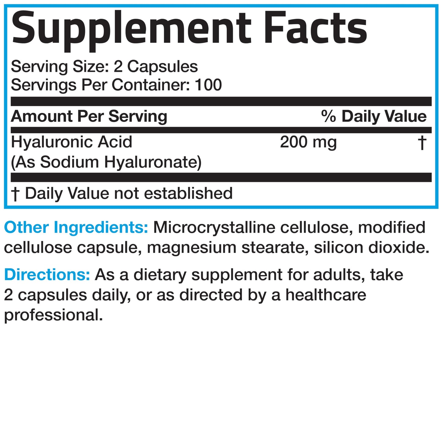Bronson Hyaluronic Acid 200 MG High Potency Joint Health & Healthy Skin Support, Non-GMO, 200 Vegetarian Capsules