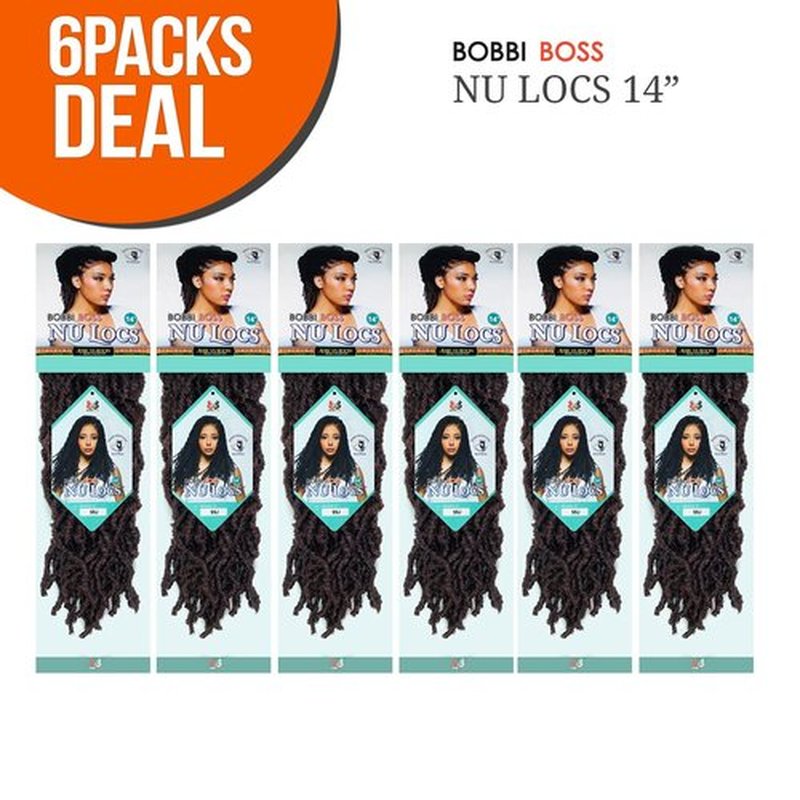 Bobbi Boss Synthetic Hair Crochet Braids African Roots Braid Collection Nu Locs 14" (6-PACK, M1B/27)