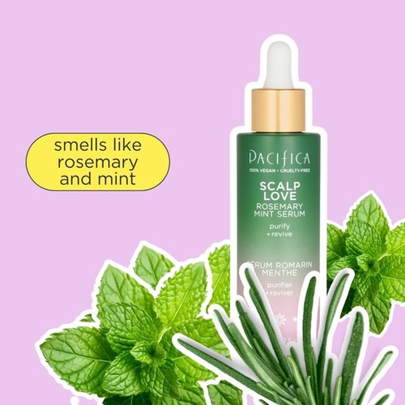 Pacifica Scalp Serum – Rosemary Mint Scalp Love Serum with Witch Hazel for Scalp Detox & Moisturizing, Vegan & Cruelty-Free, 2 oz