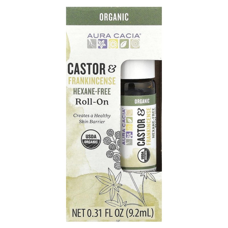 Aura Cacia Roll-On, Castor & Frankincense, 0.31 fl oz (9.2 ml)