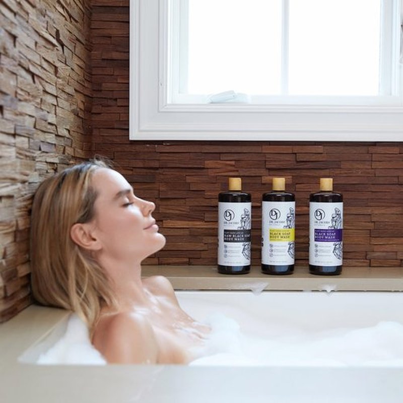 Dr Jacobs Naturals Authentic African Black Liquid Soap with Lavender & Sage Scent | All-In-One Face Wash, Sensitive Skin Body Wash, Shampoo, Shaving Soap | Moisturizing and Nourishing Formula 16oz 1pk