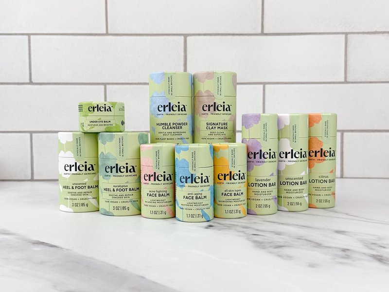Erleia Travel-Friendly Lotion Bar, Vegan Cruelty-Free Plastic-Free, Sustainably Sourced Ingredients, Solid Moisturizer for On-the-Go Skincare, Unscented