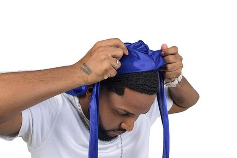 ForceWave Silky Durag for Men Wave Cap Satin Dorag for Men Women 360 Wave Blue