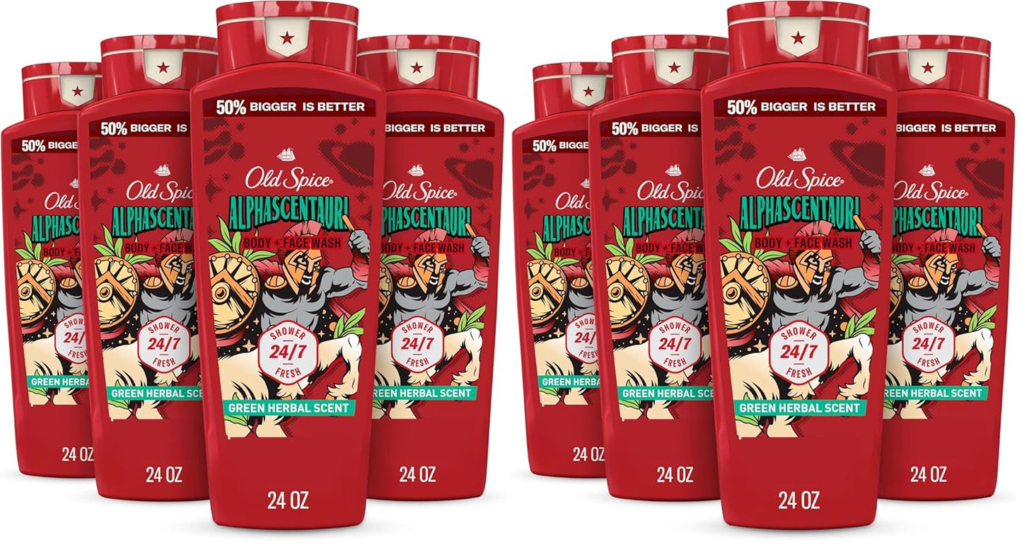 Old Spice Body Wash for Men, AlphaScentauri, Long Lasting Lather, 24.0 fl oz (Pack of 8)