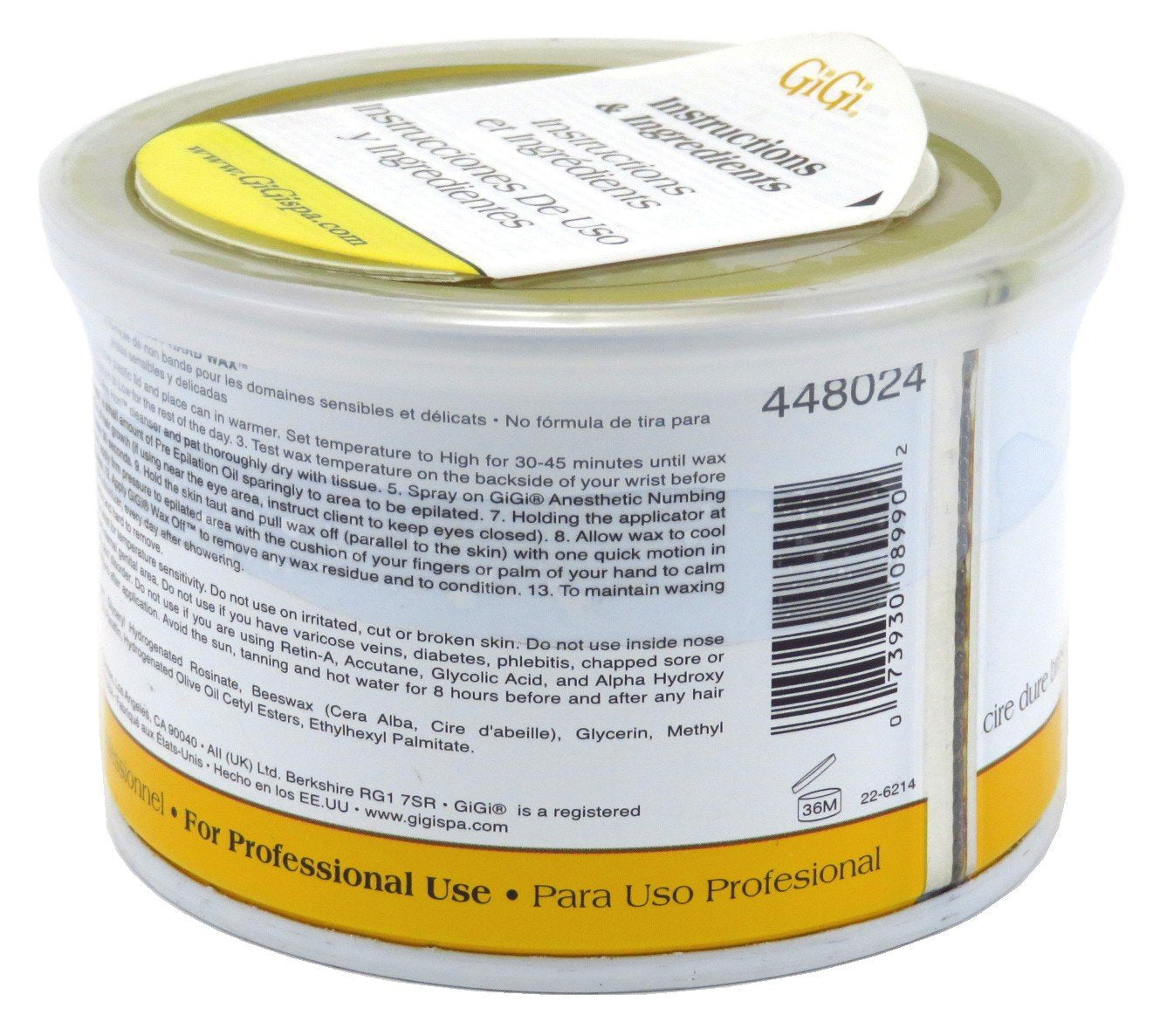 GiGi Brazilian Body Hard Wax – No Strip Wax for Brazilian Waxing, Hair Removal Wax for Sensitive Areas, 14 oz