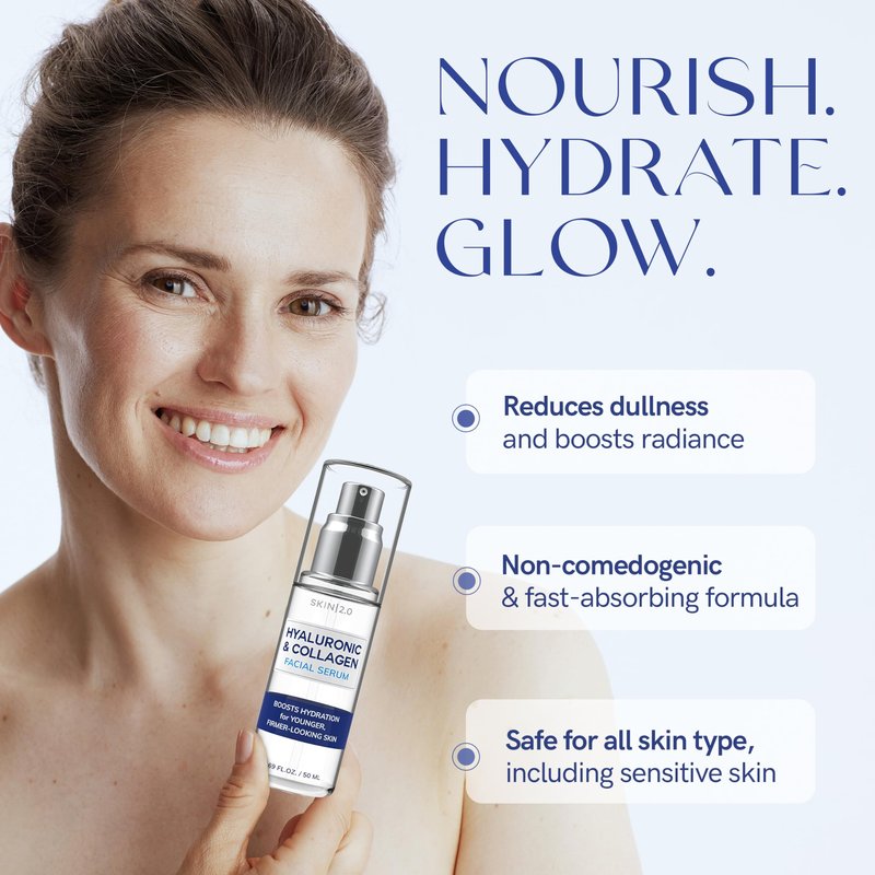Skin 2.0 Face Serum - Facial Serum - Cruelty Free Korean Skin Care For All Skin Types - 1.69 Fl. oz