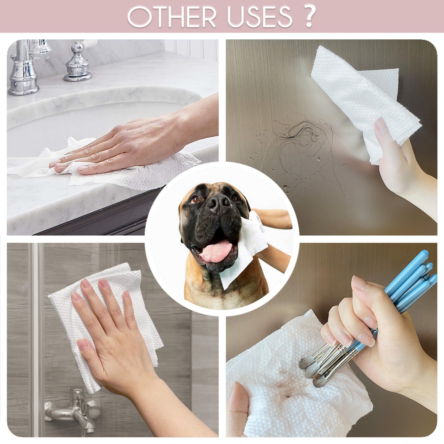 WOWOTEX 100% Cotton Disposable Face Towel 50 Count 10x12 Inch | Biodegradable Thick Soft One Time Use Dry Wipes for Sensitive Skin, Baby Care, Facial Cleaning, Makeup Removal