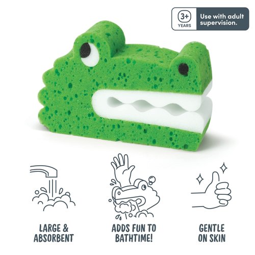Genuine Fred Bath Biters, Children's Bath Sponge, Crocodile