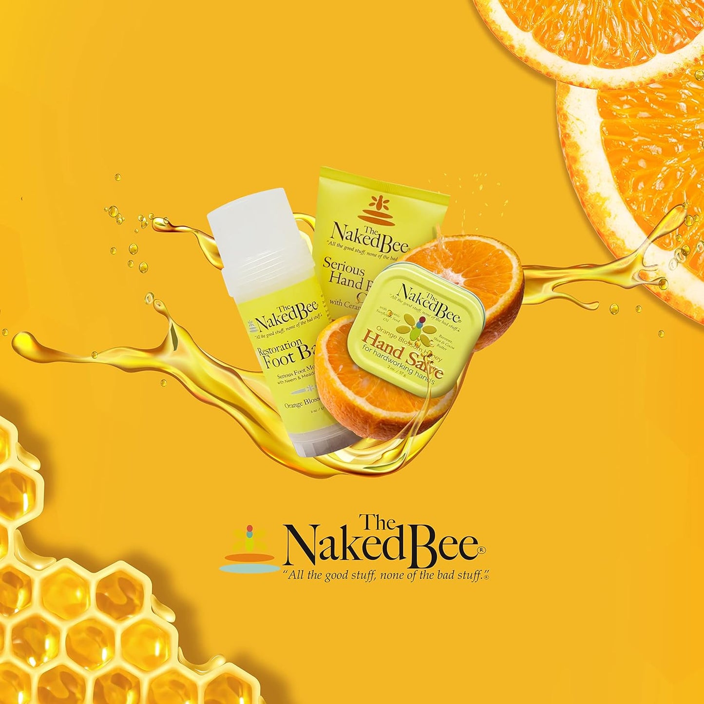 The Naked Bee Orange Blossom Honey Hand Salve, 2 Oz - 3 Pack