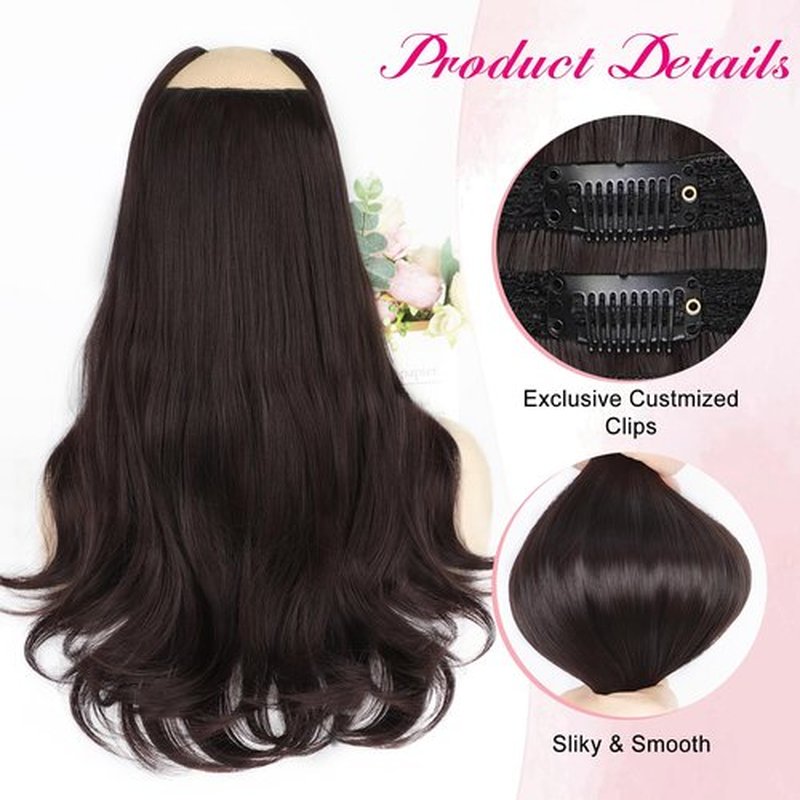 SUZYACCKR Clip in Hair Extensions For Women,Drak Brown Long Stright Layered Hair Extensions 18 inch 5PCS Hair Extension Thick Set Natural Soft Hair