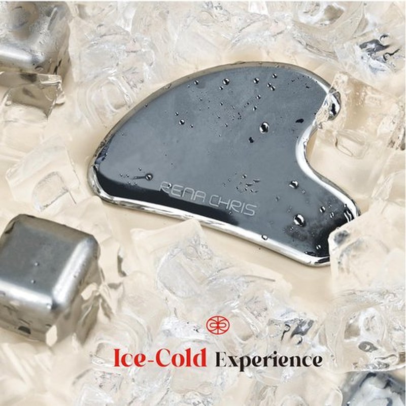 Rena Chris Gua Sha Facial Tools, Stainless Steel Guasha, Manual Massage Sticks for Jawline Sculpting and Puffiness Reducing, Scraping Massage Tool, Skin-Care Tool (Silver)