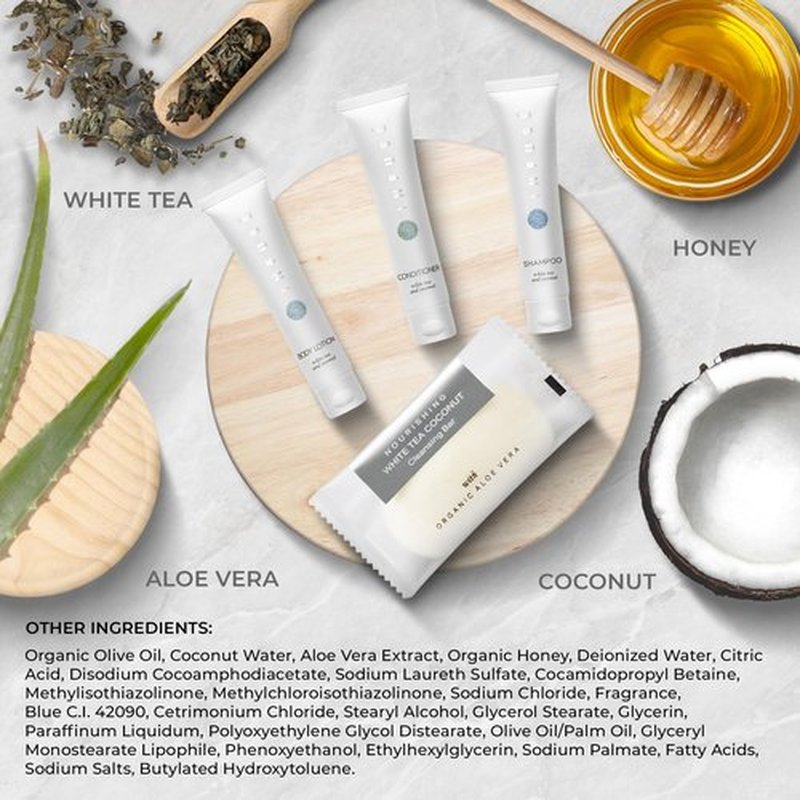 Infuse Hotel Soaps and Toiletries Bulk Set | 1-Shoppe All-In-Kit Amenities for Hotels & Airbnb | 1 oz Hotel Shampoo, Conditioner & Lotion, 40 grams Bar Soap Travel Size | 200 Pieces