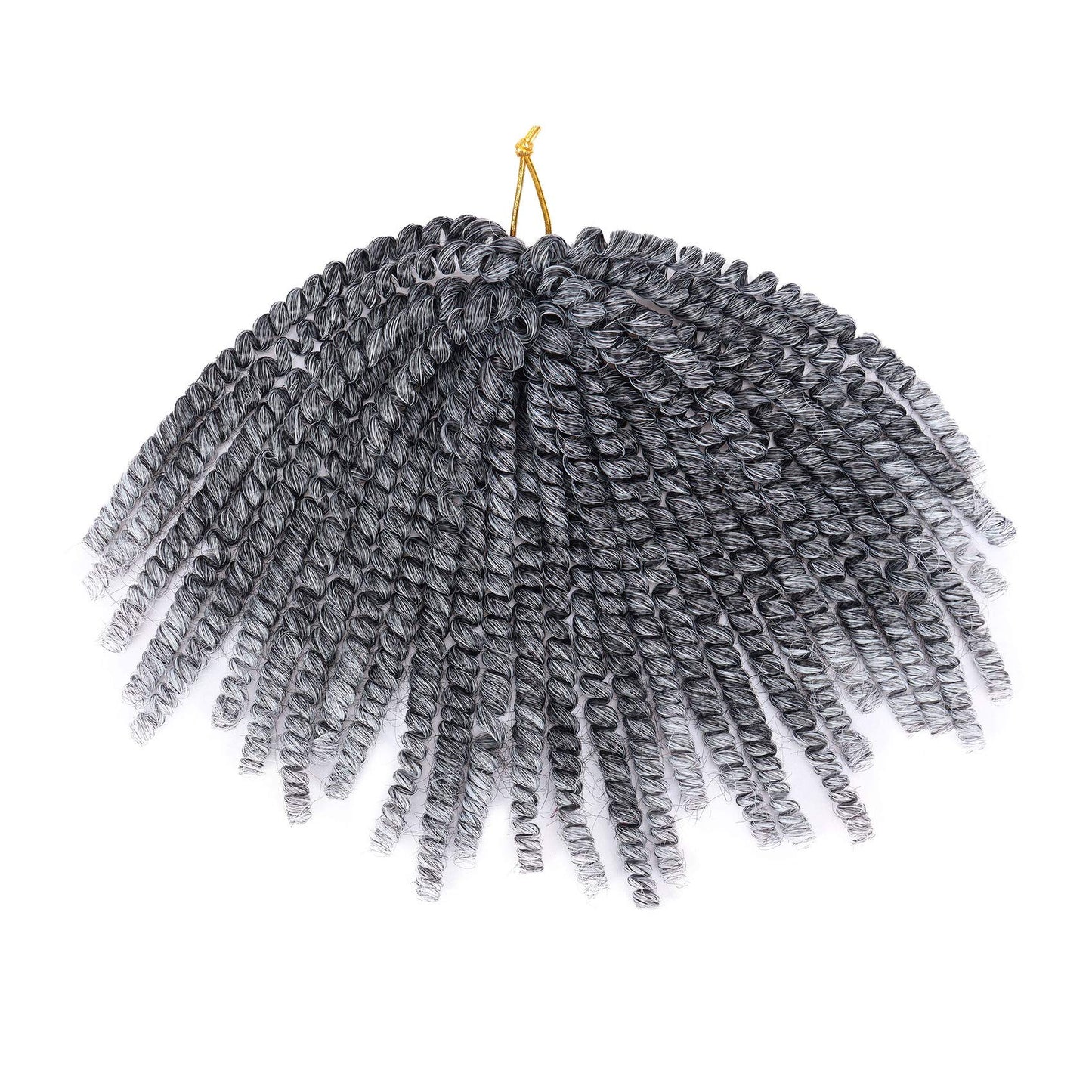 6 Packs Spring Twist Braiding Hair Spring Twists Bomb Twist Hair Synthetic Fiber Fluffy Twist Crochet Braids Low Temperature Fiber Crochet Hair for Women Braiding Hair(8inch,T1B/Gray)