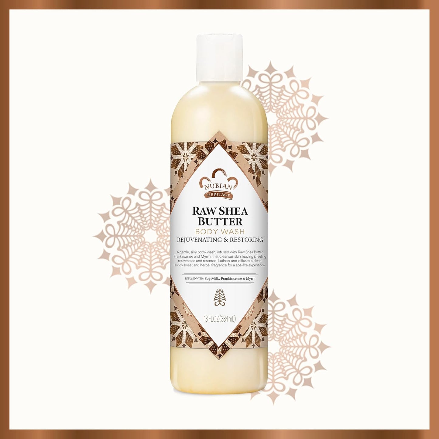 Nubian Heritage Body Wash for Dry Skin Raw Shea Butter Paraben Free Body Wash, 13 Fl Oz (Pack of 2)