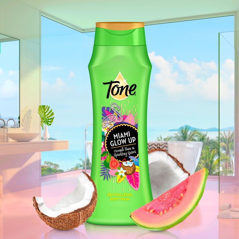 Tone Body Wash, Miami Glow Up, 16 fl oz (Pack of 6)