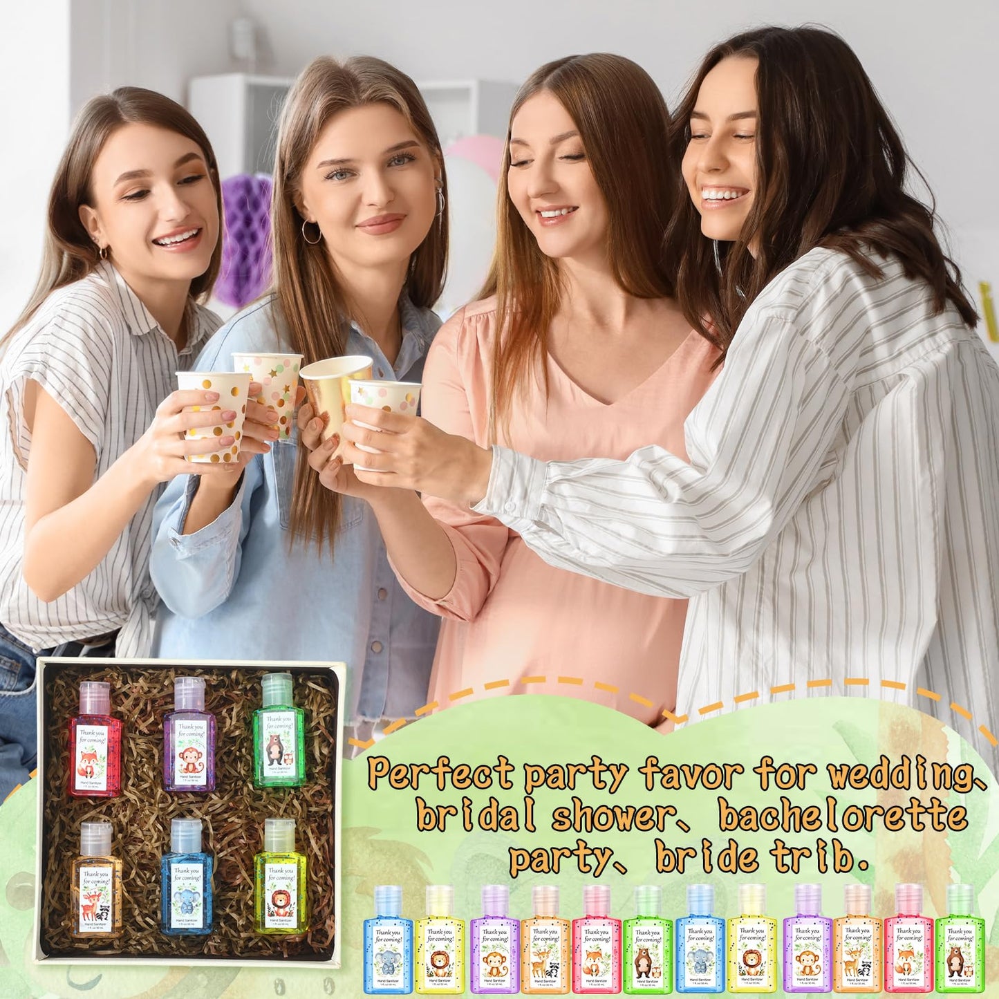 Frienda 24 Pack Mini Hand Sanitizer Bulk Woodland Animal Party Favors Hand Sanitizer Travel Size Woodland Creature Safari Jungle Party Camping Birthday Supplies Thank You Nursery Gifts