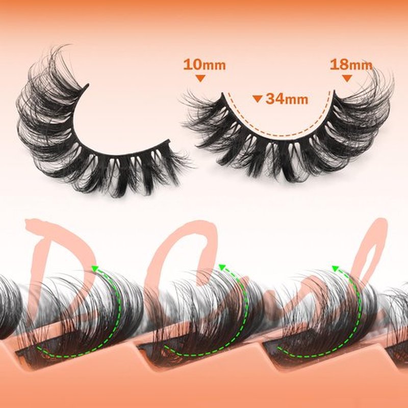 Fluffy Mink Lashes Cat Eye Wispy False Eyelashes Dramatic Thick Volume Fake Eyelashes Full Strip Faux Mink Eyelashes 7 Pairs Long 18MM Eye Lashes by ALICROWN