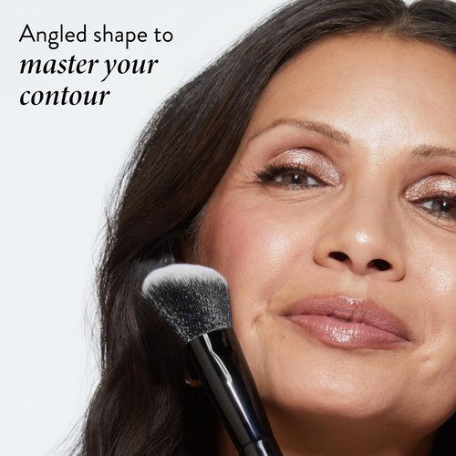 LAURA GELLER NEW YORK Angled Blush Brush with Black Wooden Handle & Dense Bristles for Makeup Application
