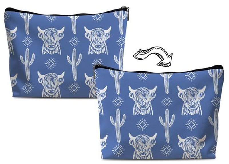 Lacosu Western Makeup Bag,Western Gifts For Women,Cow Makeup Bag,Cowgirl Stuff,Western Stuff For Women,Western Gifts,Cowgirl Gifts(Leather COW W)
