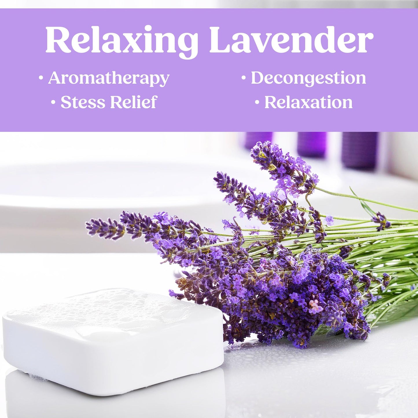 Lavender Shower Steamers Aromatherapy for Women- USA Made - Shower Bombs Aromatherapy for Women, Vapor Shower Tablets Aromatherapy, Menthol Shower Scent Steamers Cold and Flu, Organic Shower Steamer