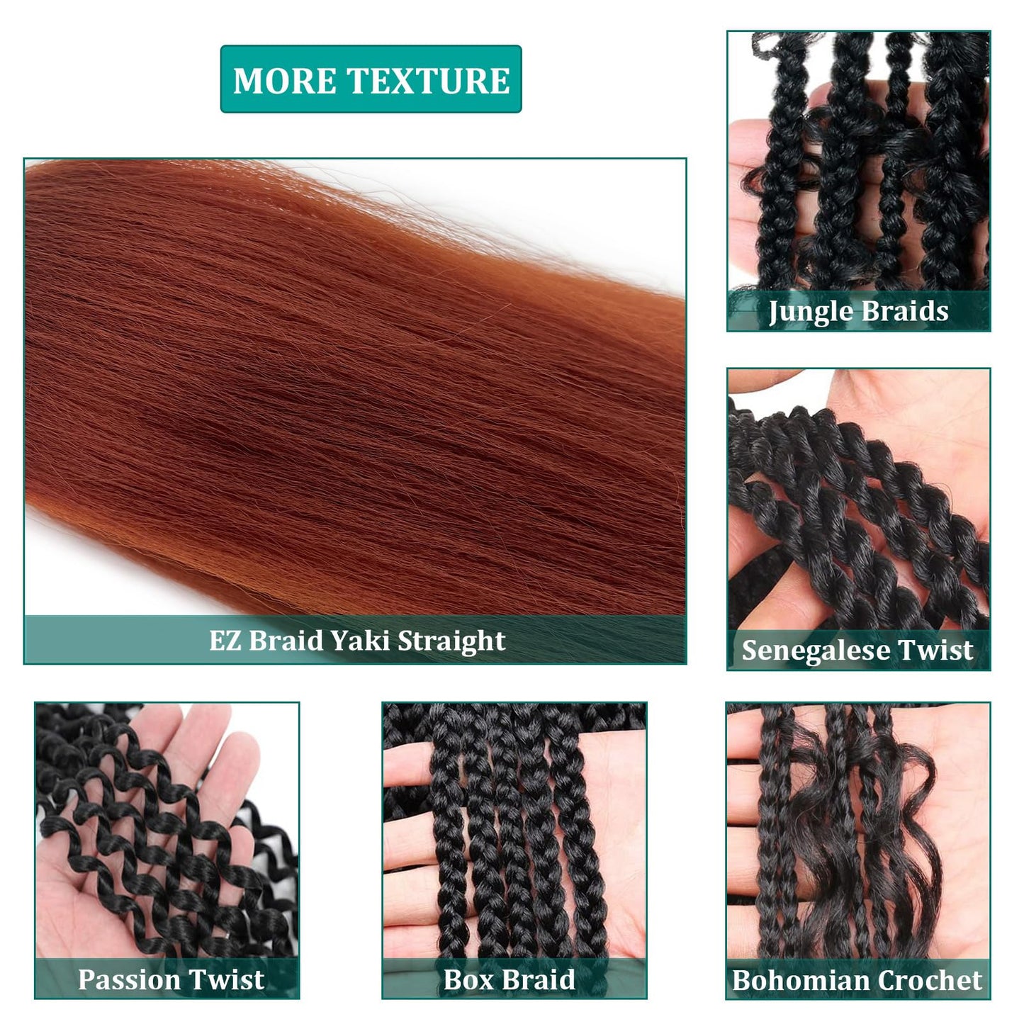 UPruyo Kids 350 Ginger Braiding Hair Pre Stretched 18 inch Short Braiding Hair Extensions for Box Braids Synthetic Micro Knotless Braiding Hair 3 Pack