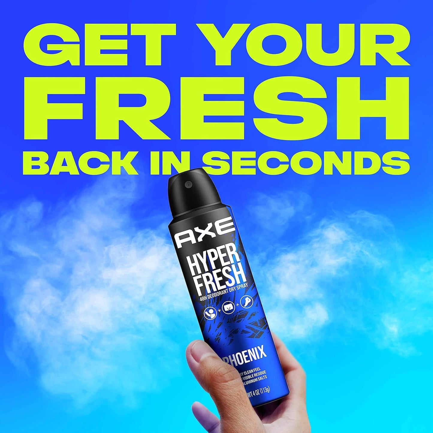 AXE Apollo Deodorant Spray 48 Hour Odor Protection Fresh Sage and Cedarwood Deodorant without Aluminum and without Residue, 4 Ounce (Pack of 4)
