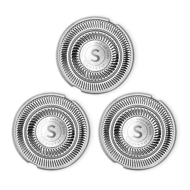 SweetLF 3 Pcs Replacement Shaver Head Blade Cutters IPX7 Waterproof Electric Razor Wet & Dry 3D Men’s Rotary Shaver SW-BC09