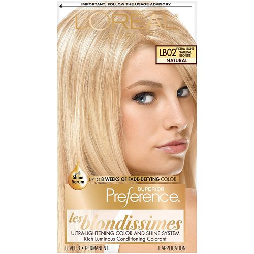 L'Oreal Superior Preference Les Blondissimes, LB02 Extra Light Natural Blonde (Natural) 1 ea (Pack of 8)