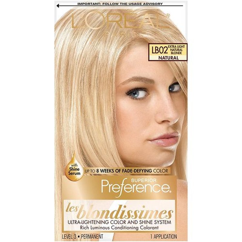 L'Oreal Superior Preference Les Blondissimes, LB02 Extra Light Natural Blonde (Natural) 1 ea (Pack of 8)