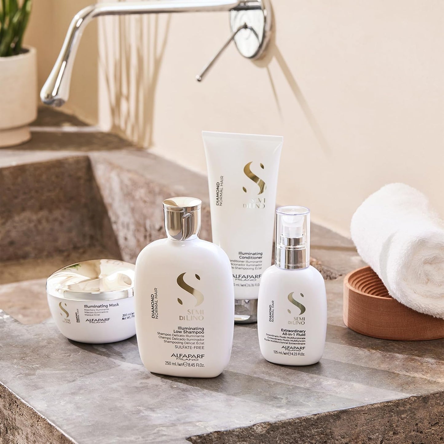 ALFAPARF MILANO Semi Di Lino Diamond Illuminating Conditioner - Moisturizing Conditioner For Normal and Color Treated Hair - Sulfate & Paraben Free Professional Hair Care