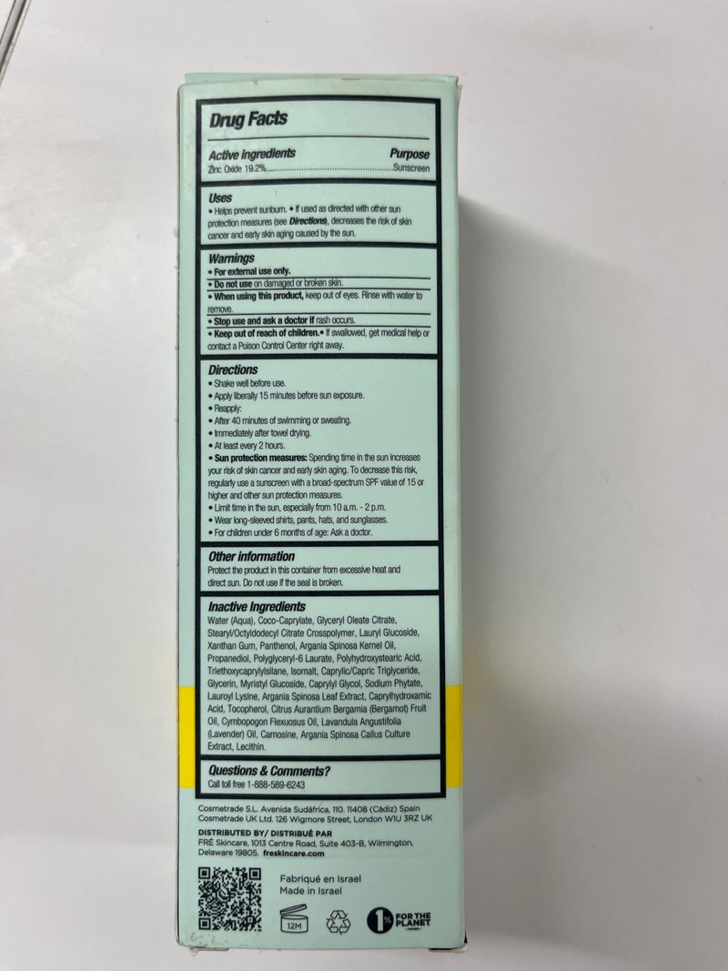 FRÉ Protect Me Mineral Face Sunscreen SPF 30 Vegan, Reef Safe