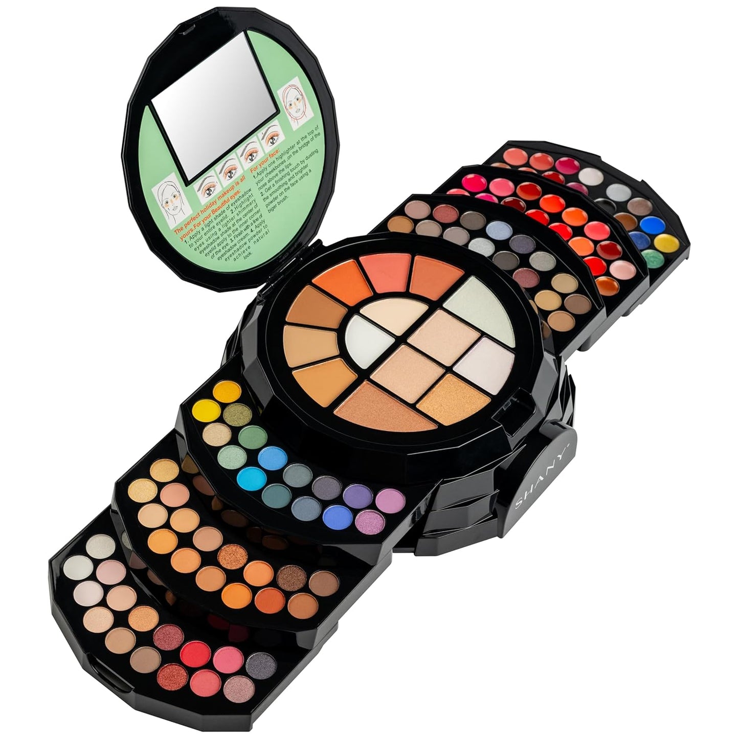 SHANY All About That Face Makeup Kit - All in one Beginner Makeup Set - Eye Shadows, Lip Colors, Face Makeup, Cosmetics applicators & More.