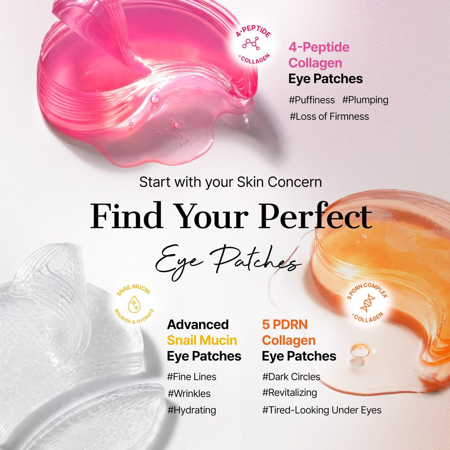 COSRX Advanced Snail Mucin Hydrogel Eye Patch for Fine Lines & Dry Under Eyes, Gel Serum Mask, Hydrating Under Eye Patches (60), Snail Eye Patches, Korean Skin Care