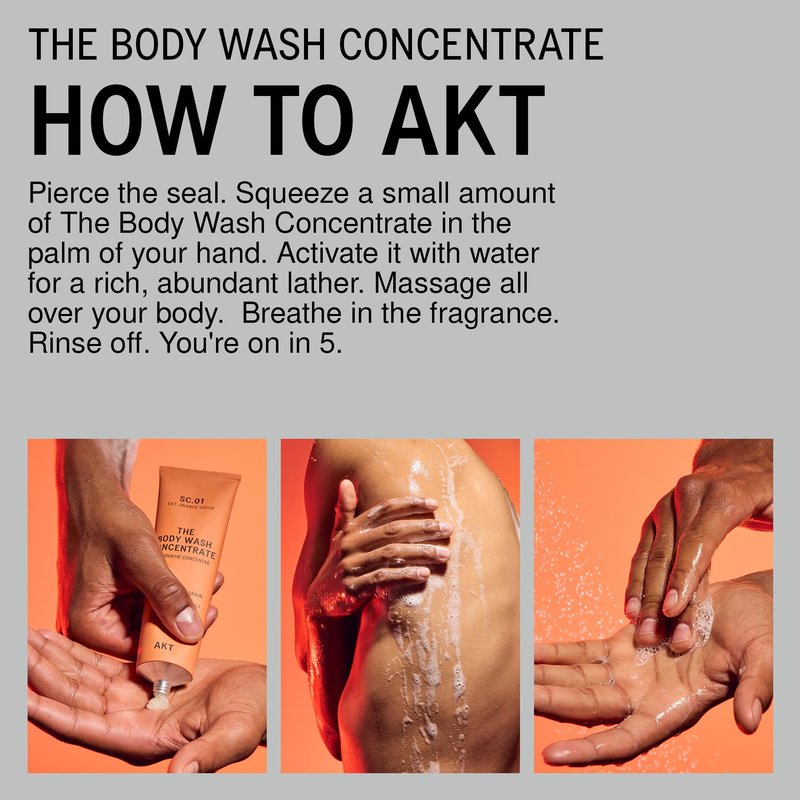 AKT The Body Wash Concentrate 3.4 Fl Oz, Natural Shower Gel with Skin-Balancing Prebiotics, Body Wash Women & Men, with Olive Squalane & Vitamin E, Sc.02 After Thunder, All Genders