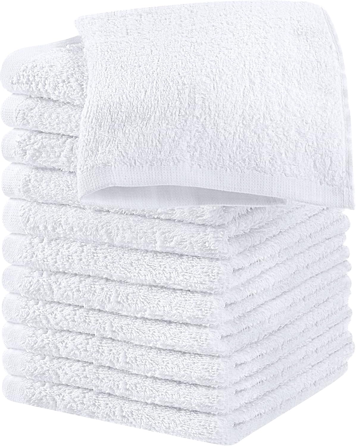 Utopia Towels 12 Pack Cotton Washcloths Set, 100% Ring Spun Cotton, Premium Flannel Face Cloths, Highly Absorbent and Soft Feel Fingertip Towels, Beige