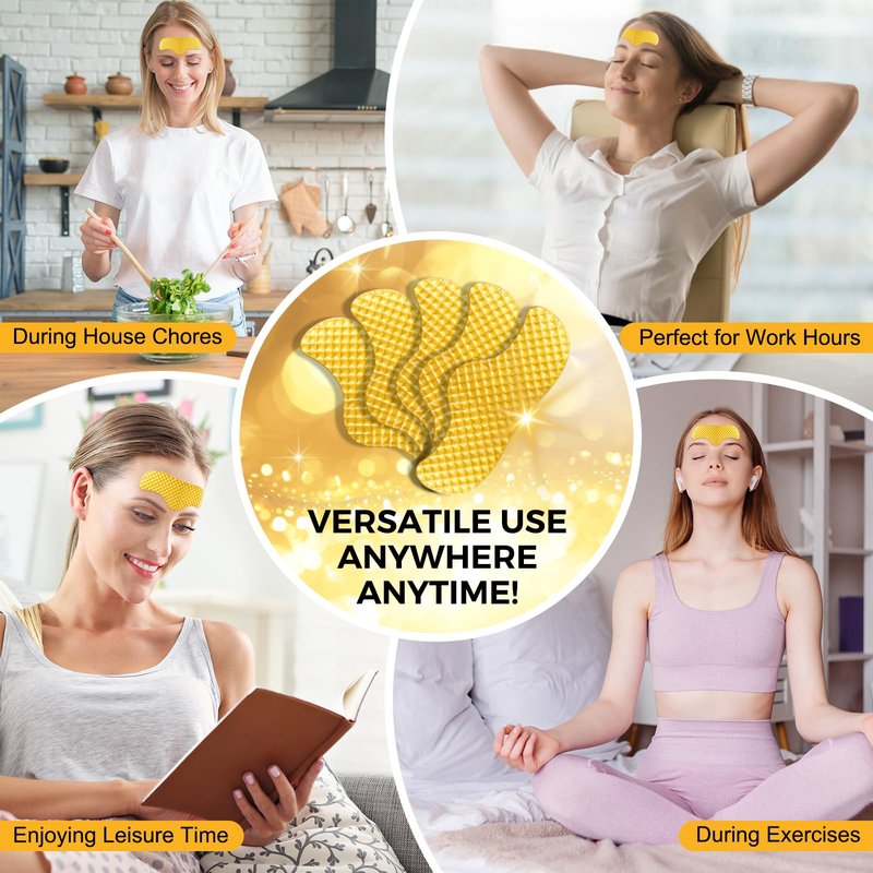 24K Gold Forehead Patches, 20 Minute Wrinkle Smoothing Patches with Dual Collagen & Hyaluronic Acid, Anti Aging Face Patches for Visible Results, Luxury Skin Care Treatment for Fine Lines (12 Pcs)