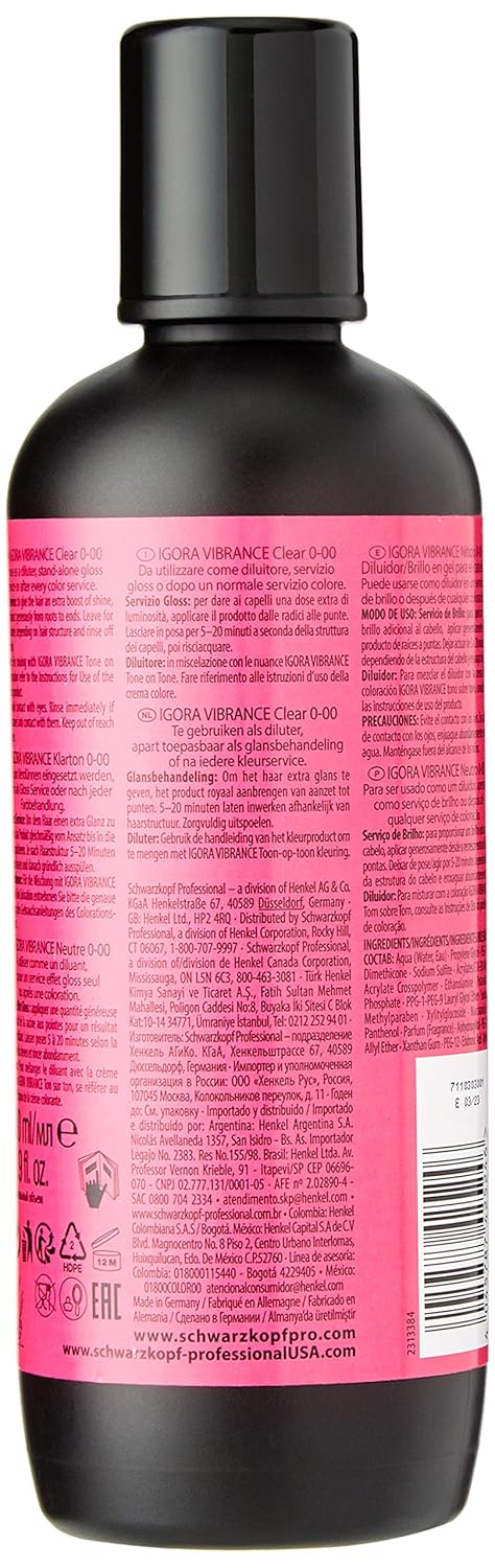 Igora Vibrance Clear 0-00 Hair Color Treatment - 500ml for Vibrant Shine