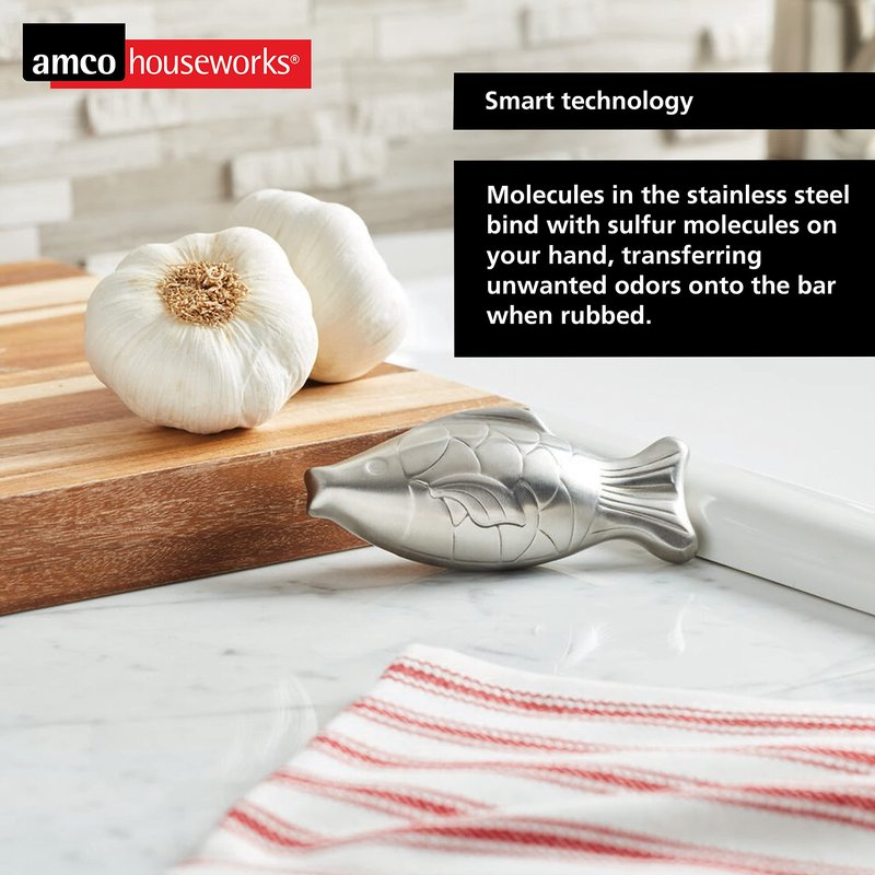 amco Rub-a-Way Bar Stainless Steel Odor Absorber, Fish