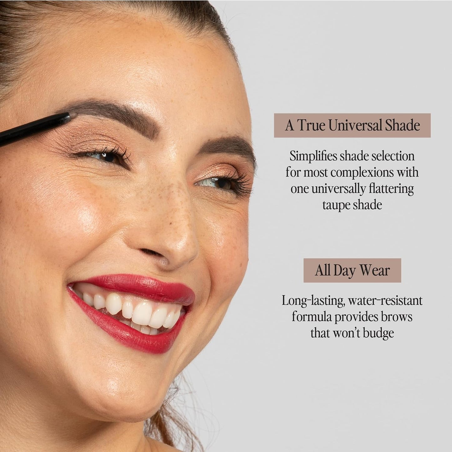 bdb Universal Eyebrow Pencil - Precision Tip & Spoolie, Waterproof, Define Shape & Fill Brows, 3-Pack