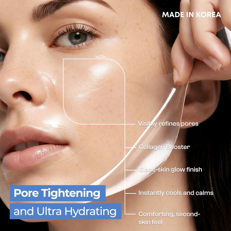 Bio Hydratique Melting Hydrogel Face Mask with Hyaluronic Acid – Deep Hydration & Pore Tightening, Glass Skin Look – Dermatologist Tested, Anti Aging Korean Skin Care, Vegan, Clean Beauty – Pack of 5