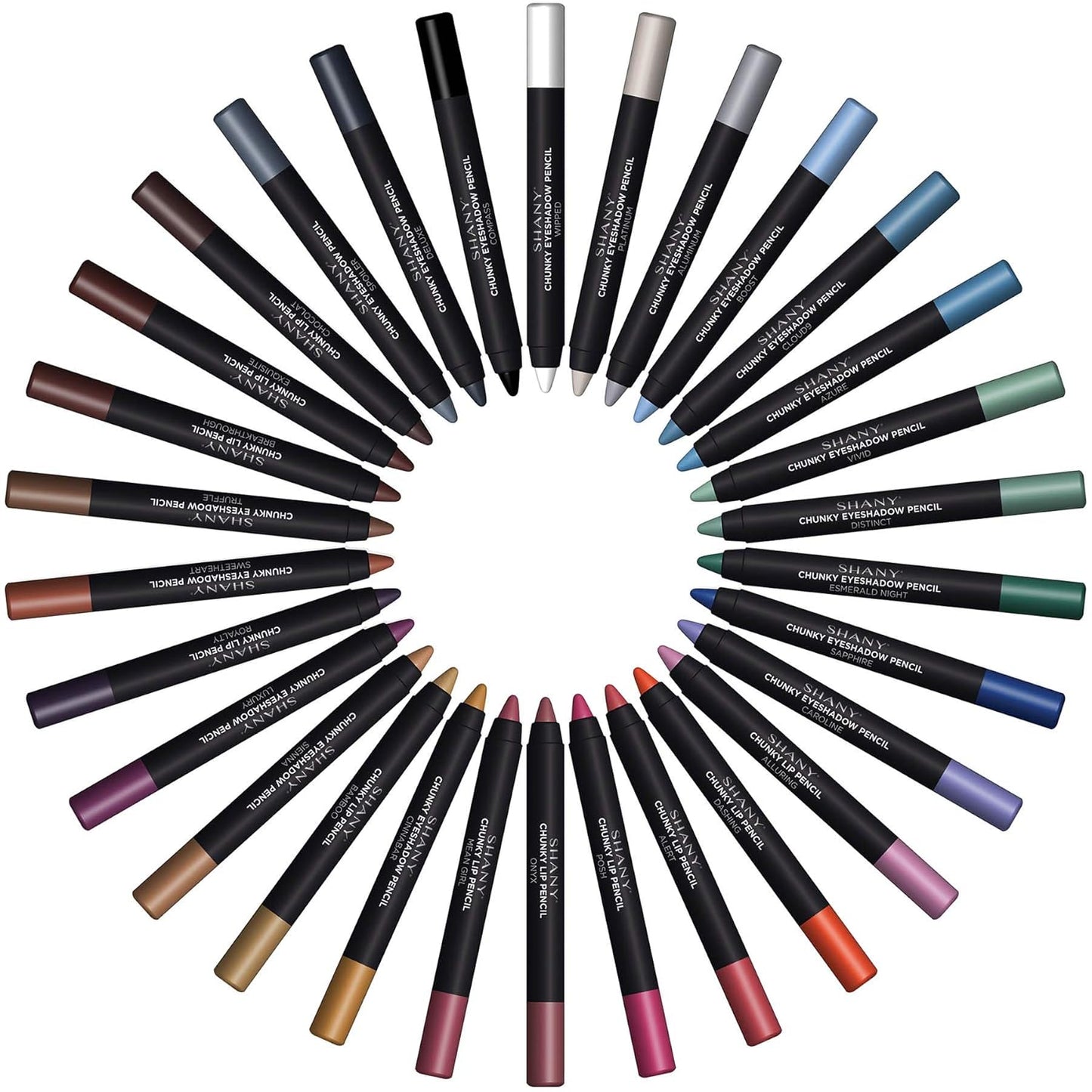 SHANY Eyeshadow Pencils Lip Liner, Eyeliner, Eye Pencils - Multi Use for EyeShadow, Lip Makeup, Lipstick with Vitamin E and Aloe Vera - Old Packaging